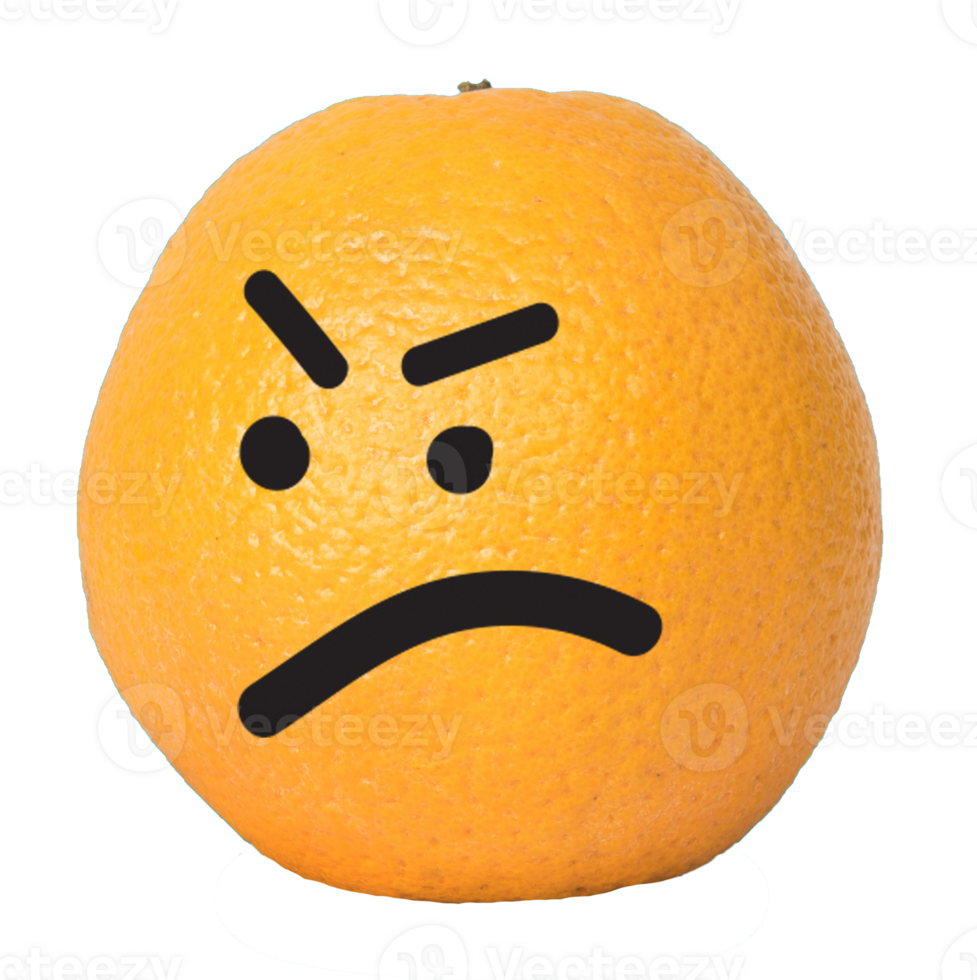 Orange face angry isolated png