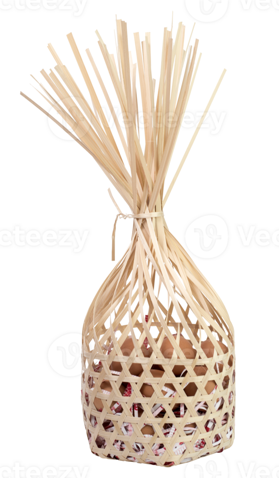 Eggs in basket isolated png