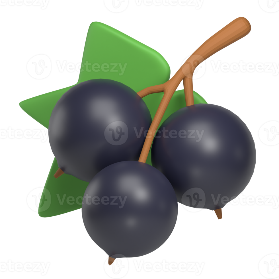 blackcurrant berry 3d icon png
