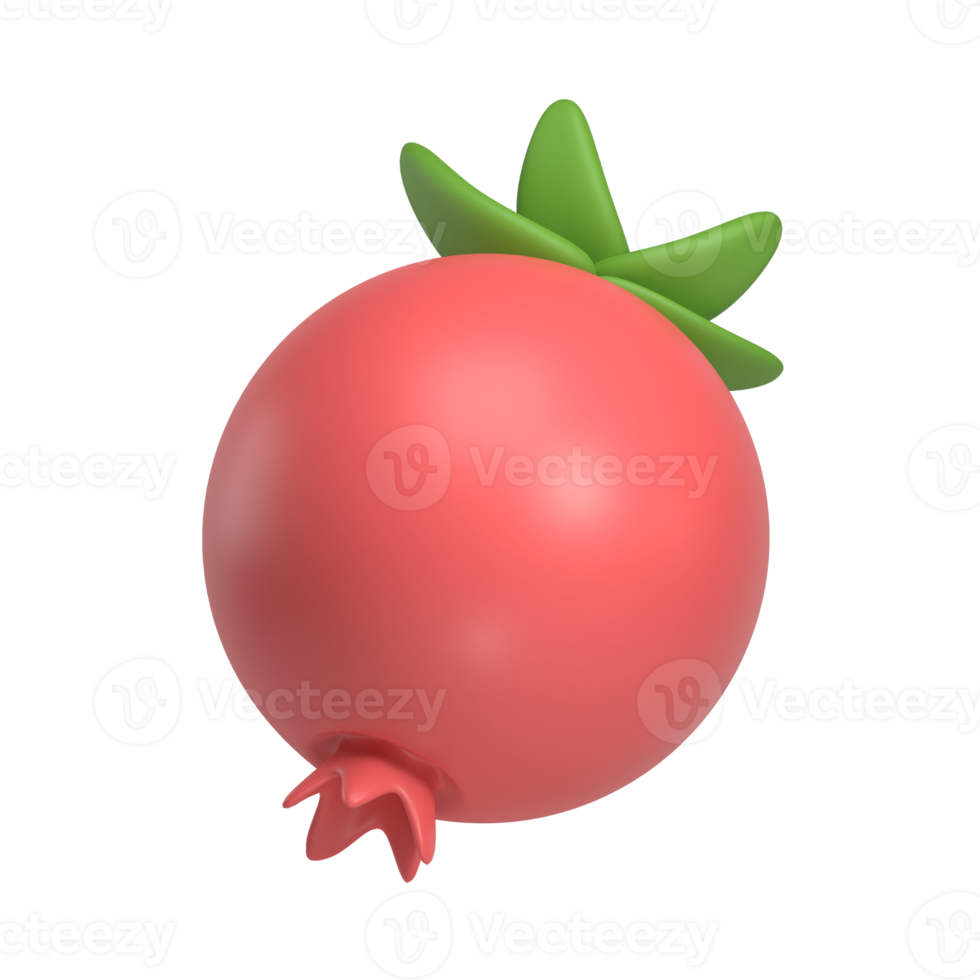 pomegranate fruit 3d icon png