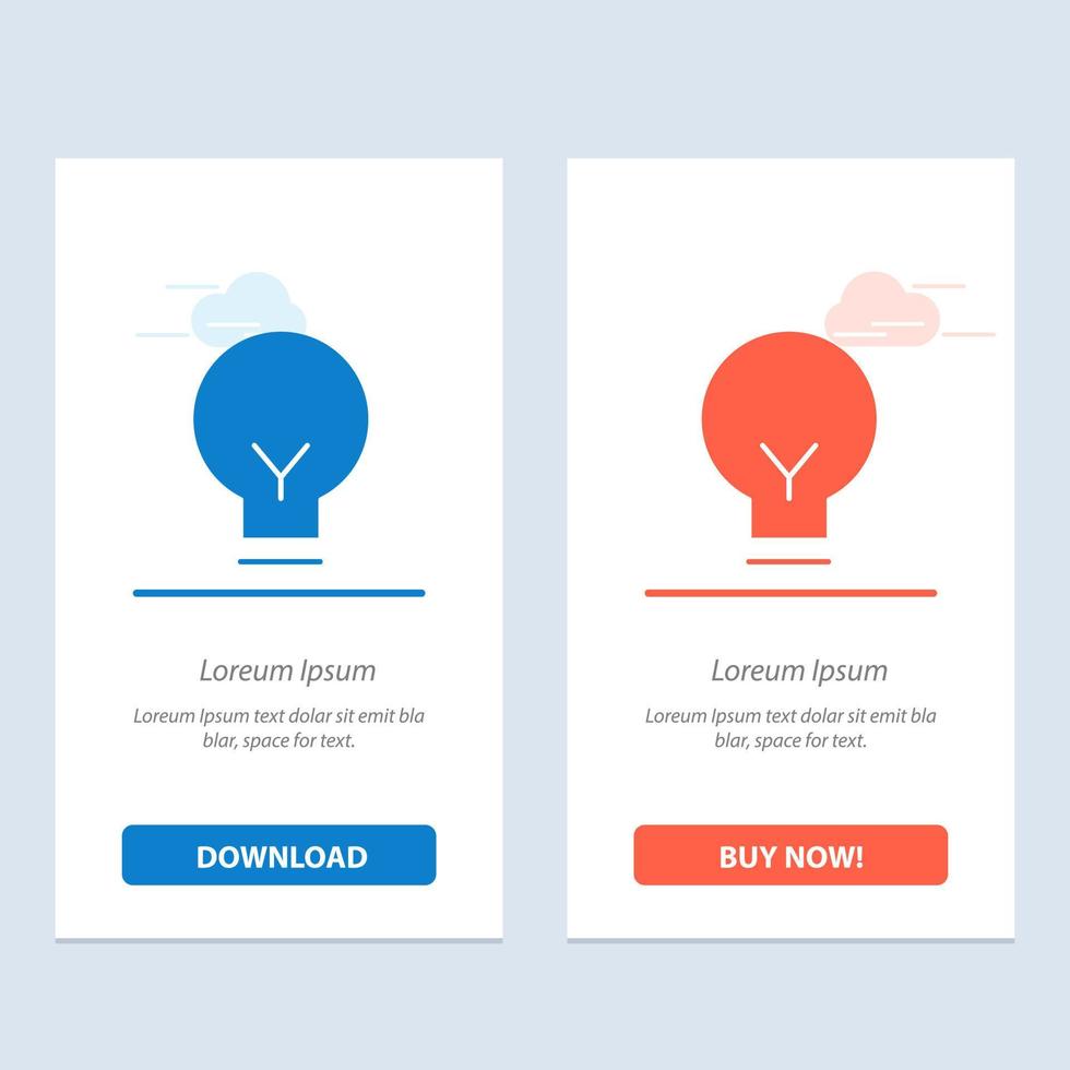 Light Bulb Basic Ui  Blue and Red Download and Buy Now web Widget Card Template vector