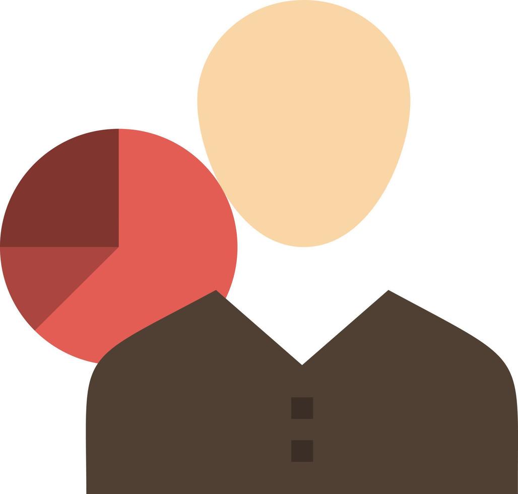 Graph Chart Data Employee Manager Person Statistics  Flat Color Icon Vector icon banner Template