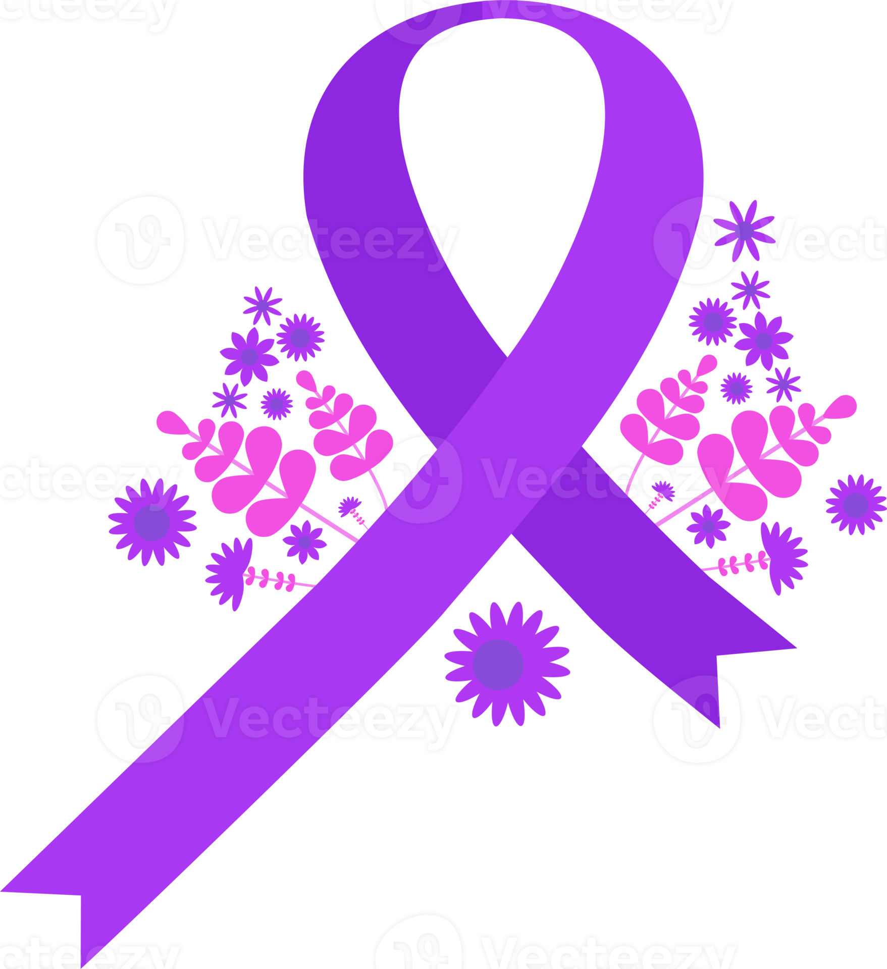 cancer purple ribbon design element 15124403 PNG