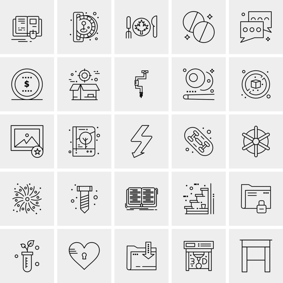 25 iconos de negocios universales vector ilustración de icono creativo para usar en proyectos relacionados con la web y dispositivos móviles