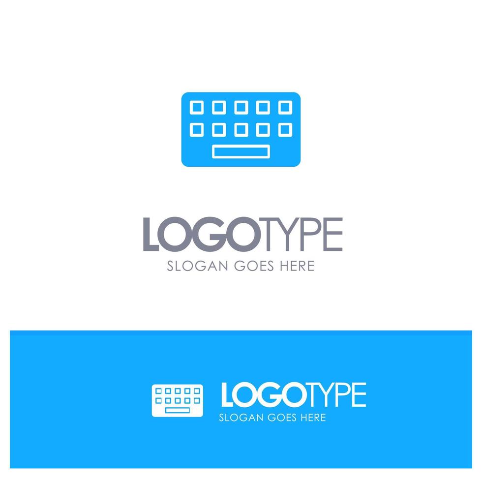 KeyBoard Typing Board Key Blue Solid Logo with place for tagline vector