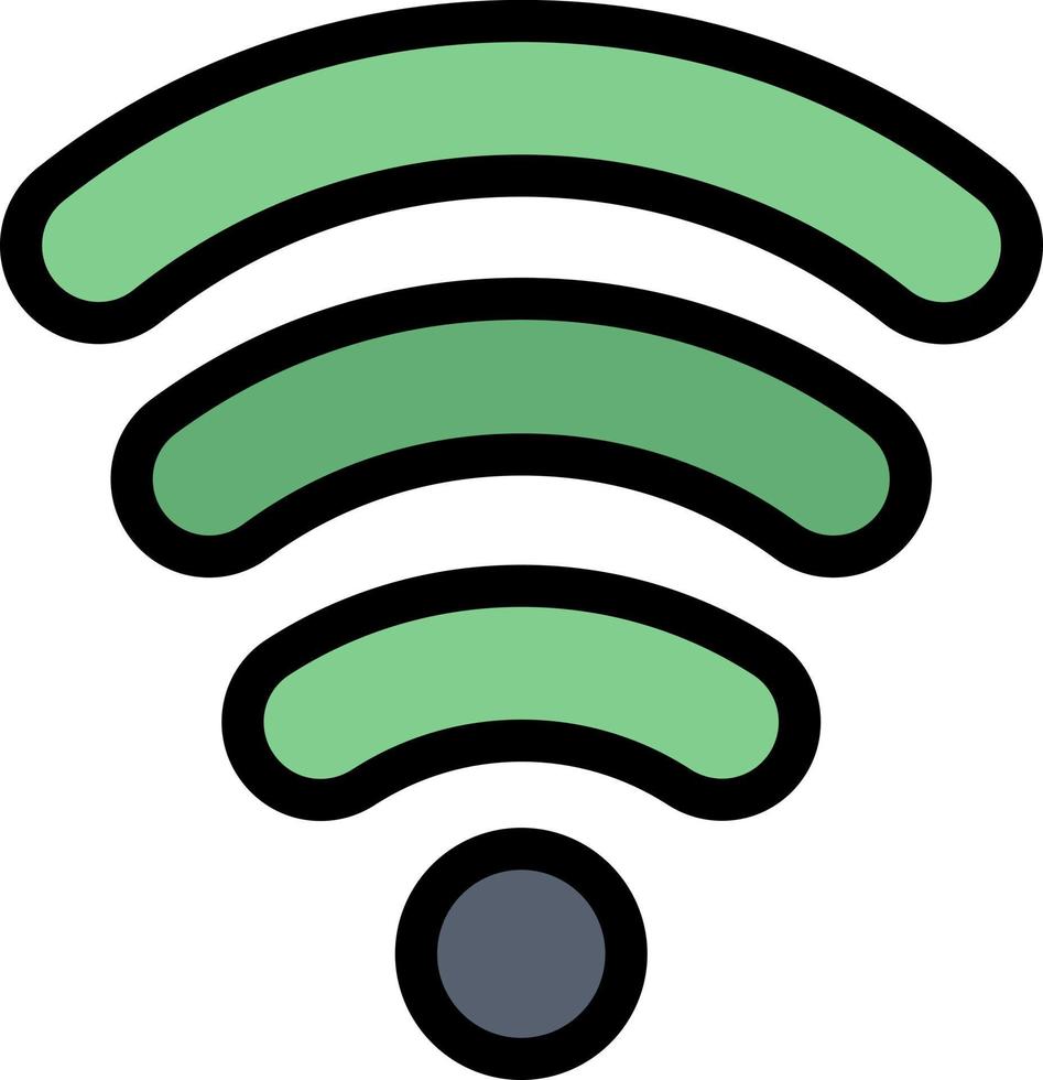 servicios wifi señal color plano icono vector icono banner plantilla