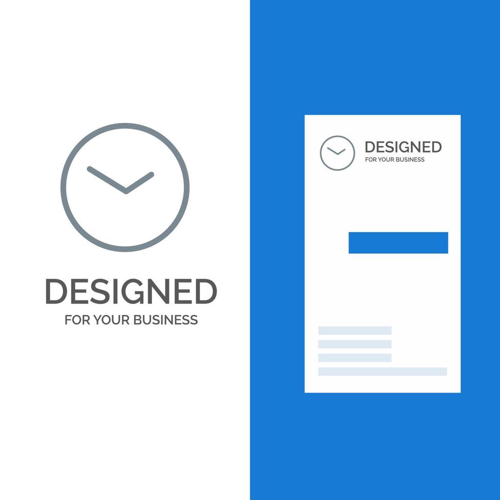 Basic Watch Time Clock Grey Logo Design and Business Card Template vector