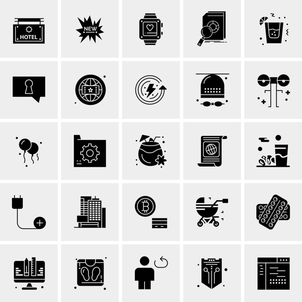 25 iconos de negocios universales vector ilustración de icono creativo para usar en proyectos relacionados con la web y dispositivos móviles