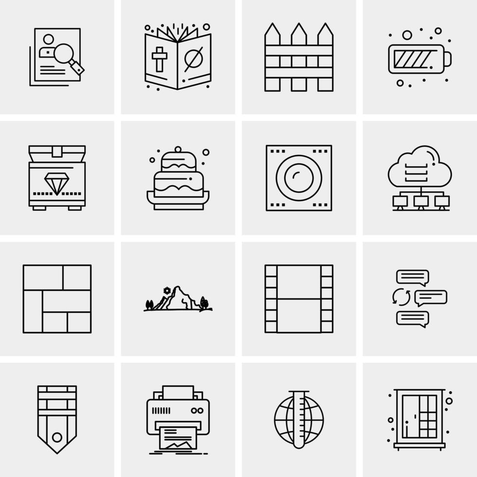 16 iconos universales de negocios vector ilustración de icono creativo para usar en proyectos relacionados con la web y dispositivos móviles