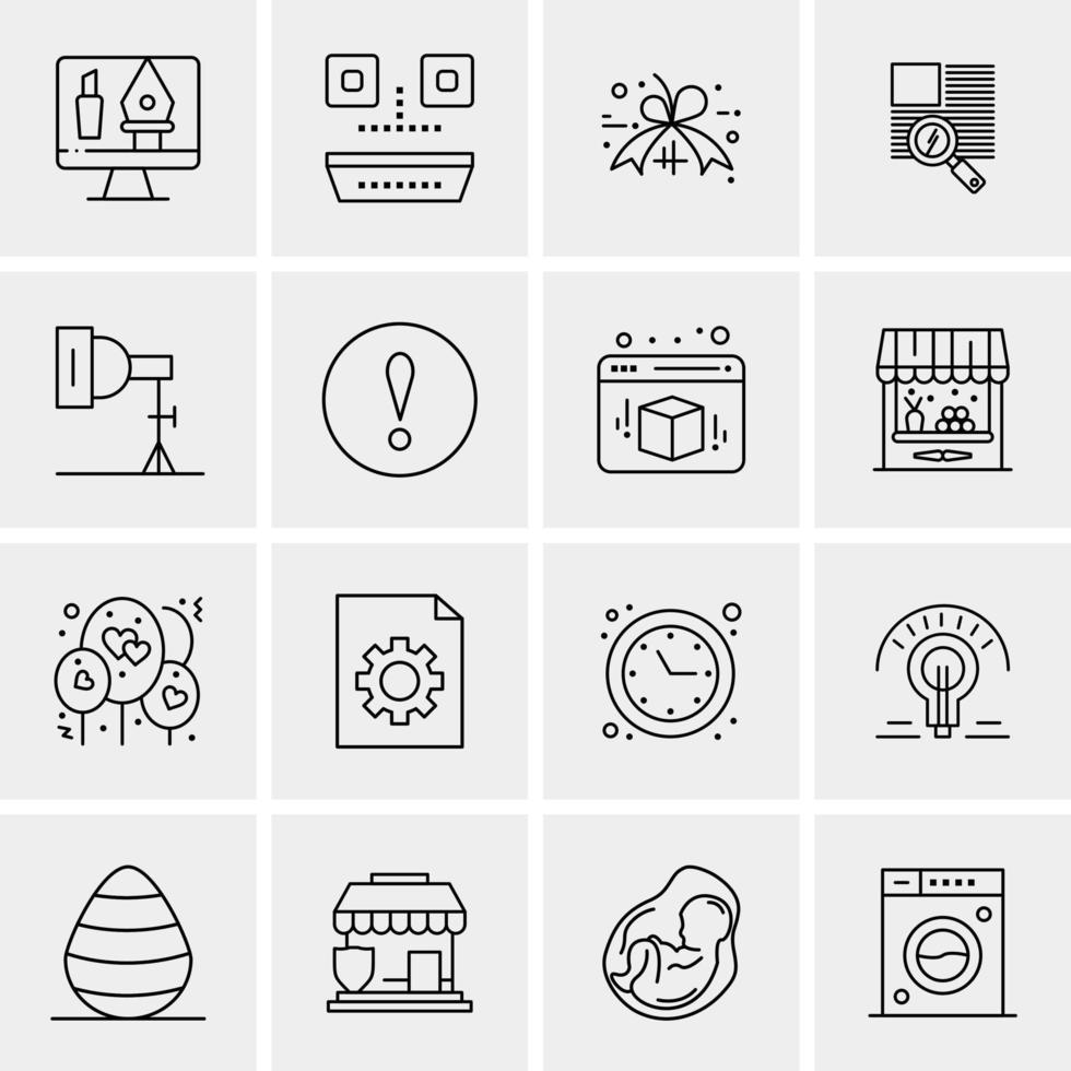 16 iconos universales de negocios vector ilustración de icono creativo para usar en proyectos relacionados con la web y dispositivos móviles