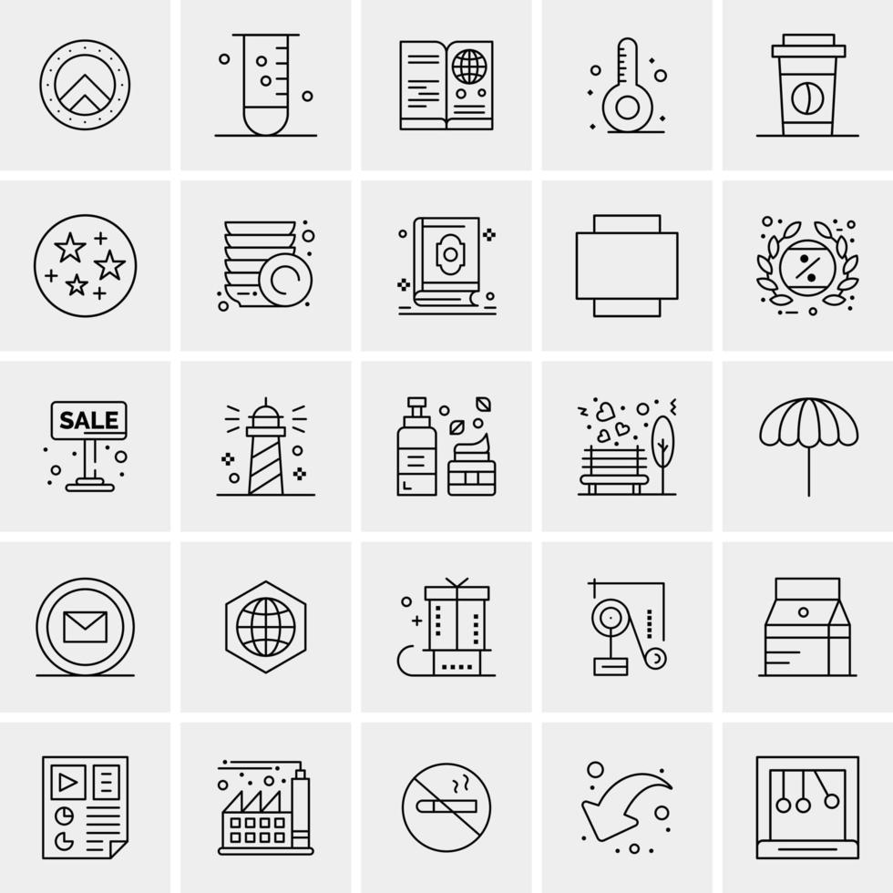 25 iconos de negocios universales vector ilustración de icono creativo para usar en proyectos relacionados con la web y dispositivos móviles