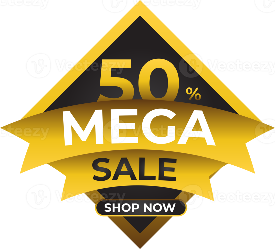 luxuriöses Mega-Sale-Goldbanner png