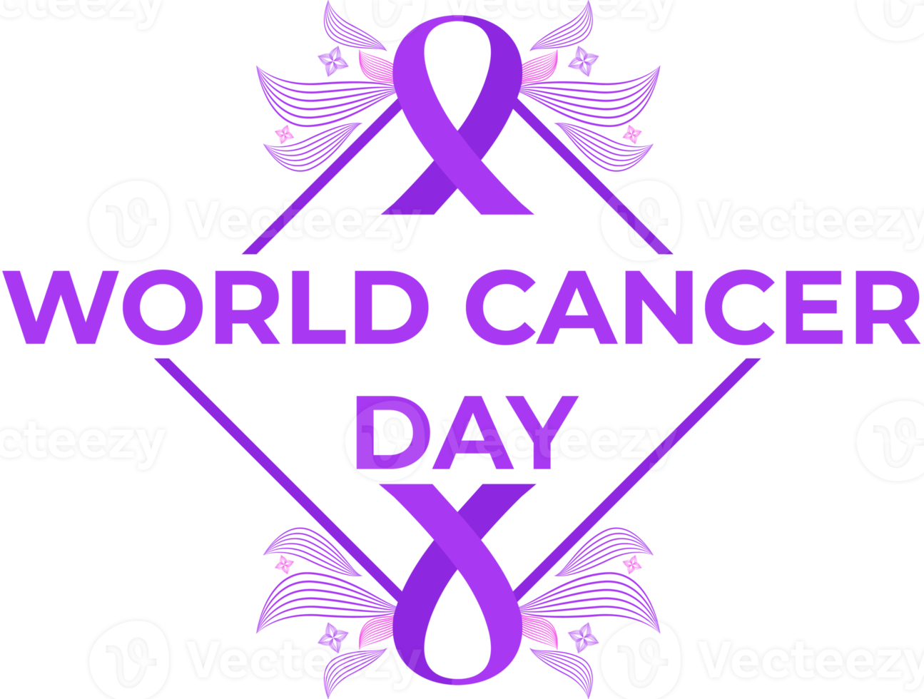 world cancer day purple ribbon png