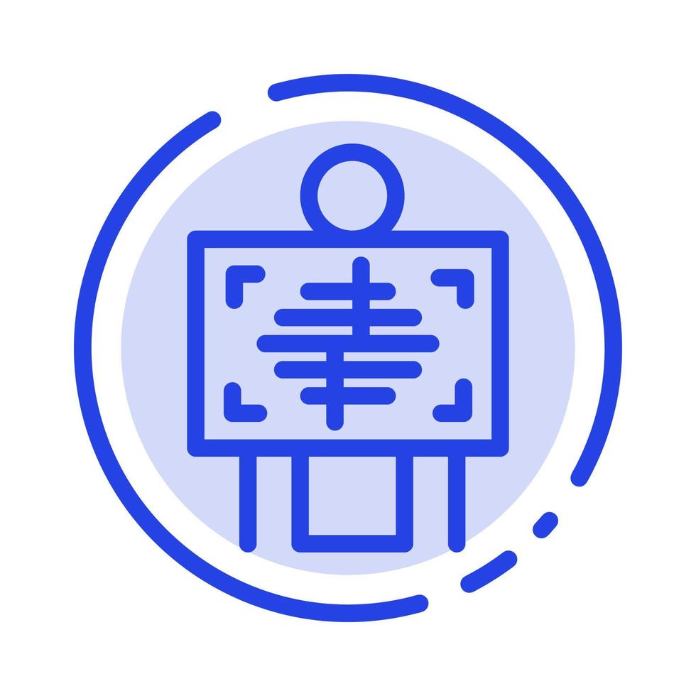 Xray Patient Hospital Radiology  Blue Dotted Line Line Icon vector