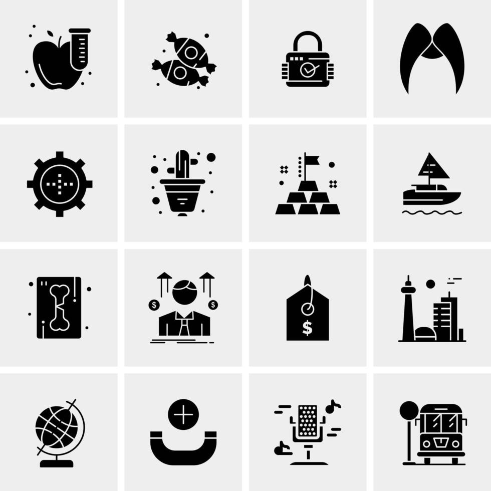 16 iconos universales de negocios vector ilustración de icono creativo para usar en proyectos relacionados con la web y dispositivos móviles