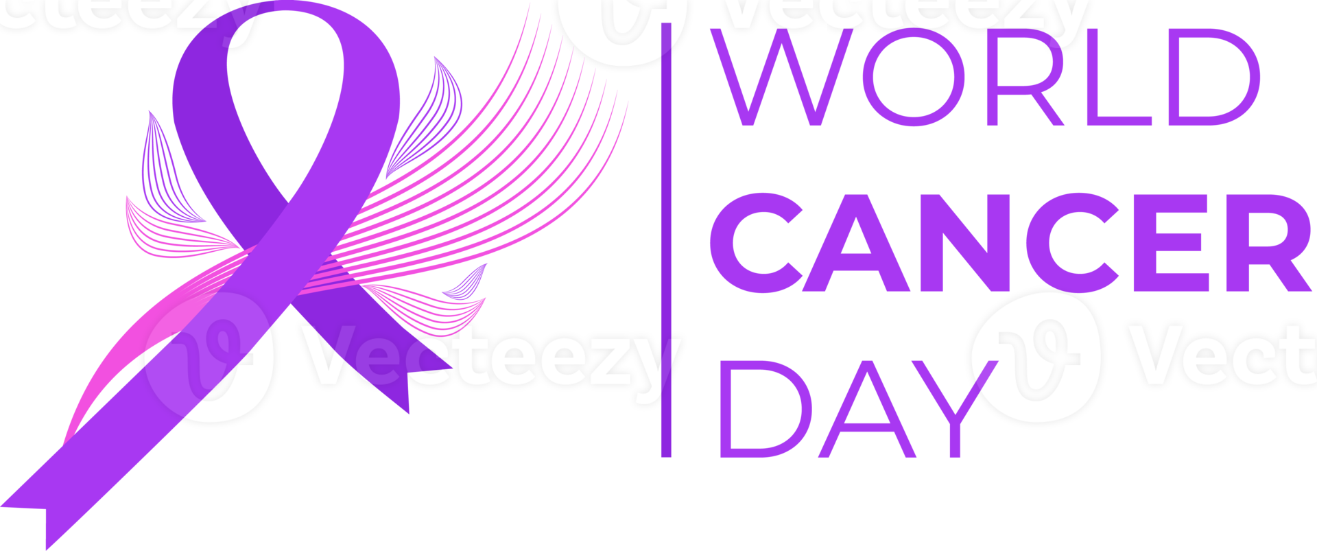 world cancer day purple ribbon png