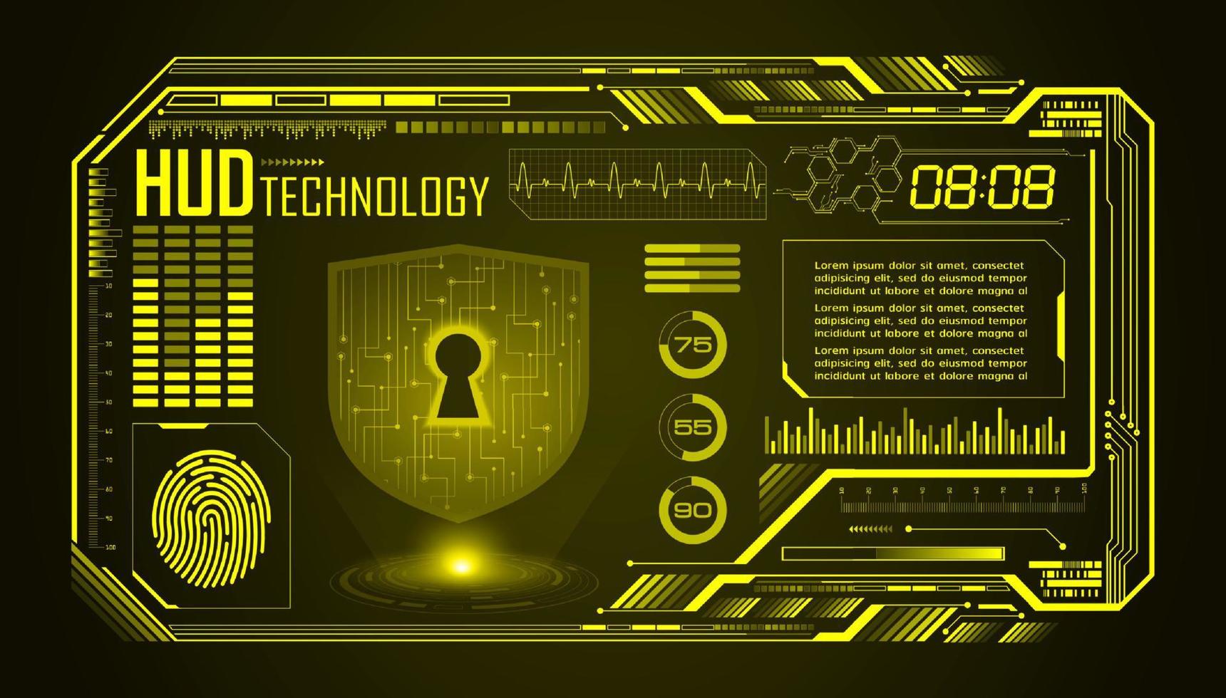 Modern HUD Technology Screen Background vector