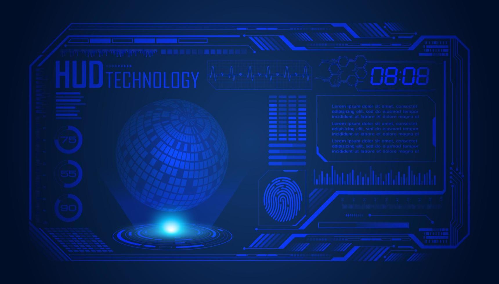 fondo de pantalla de tecnología hud moderna vector