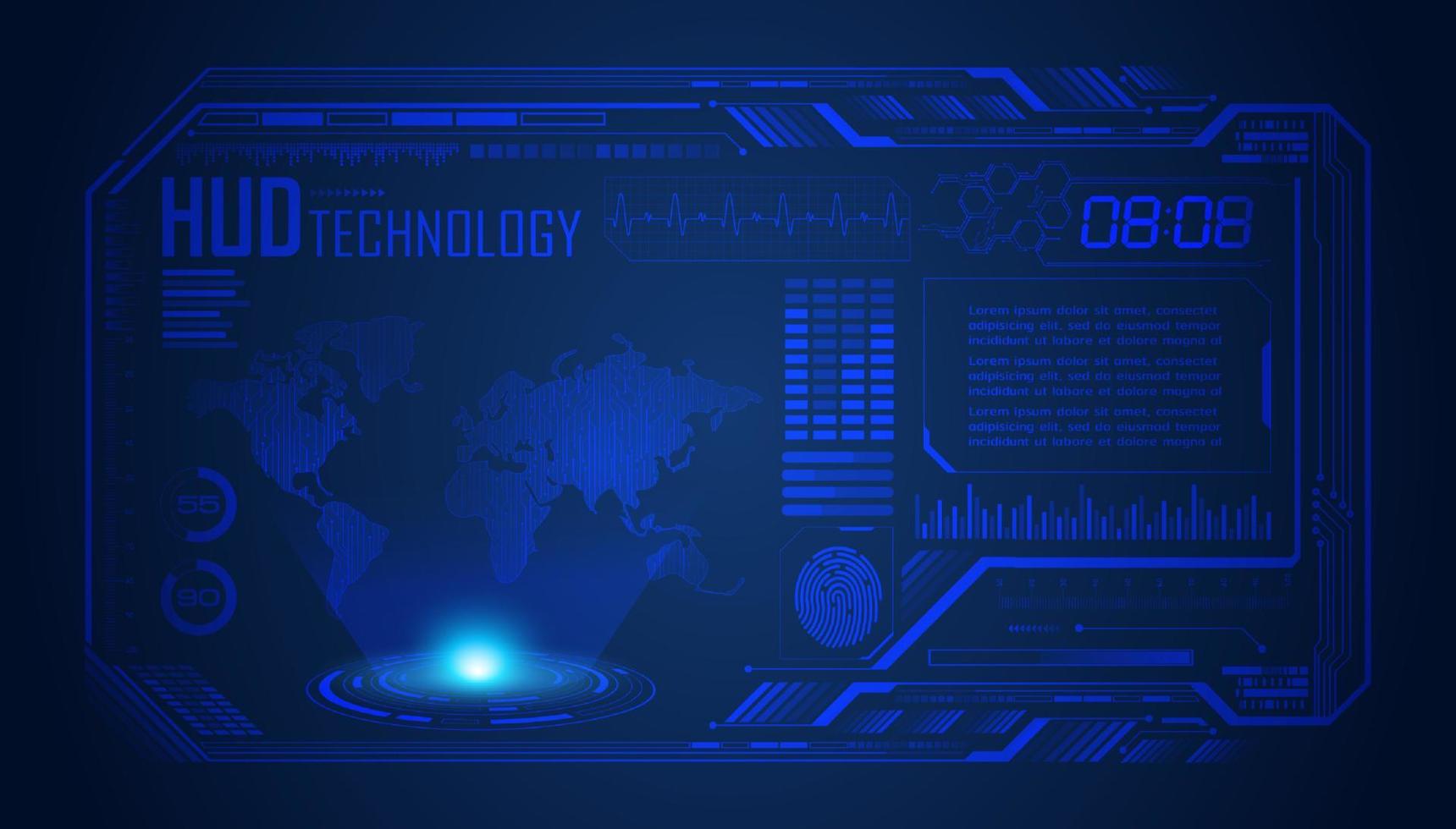 Modern HUD Technology Screen Background vector