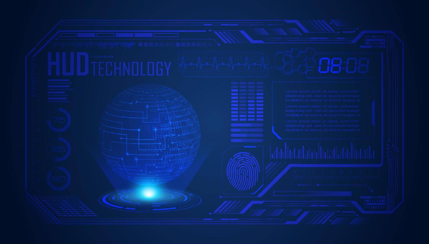 Modern HUD Technology Screen Background vector