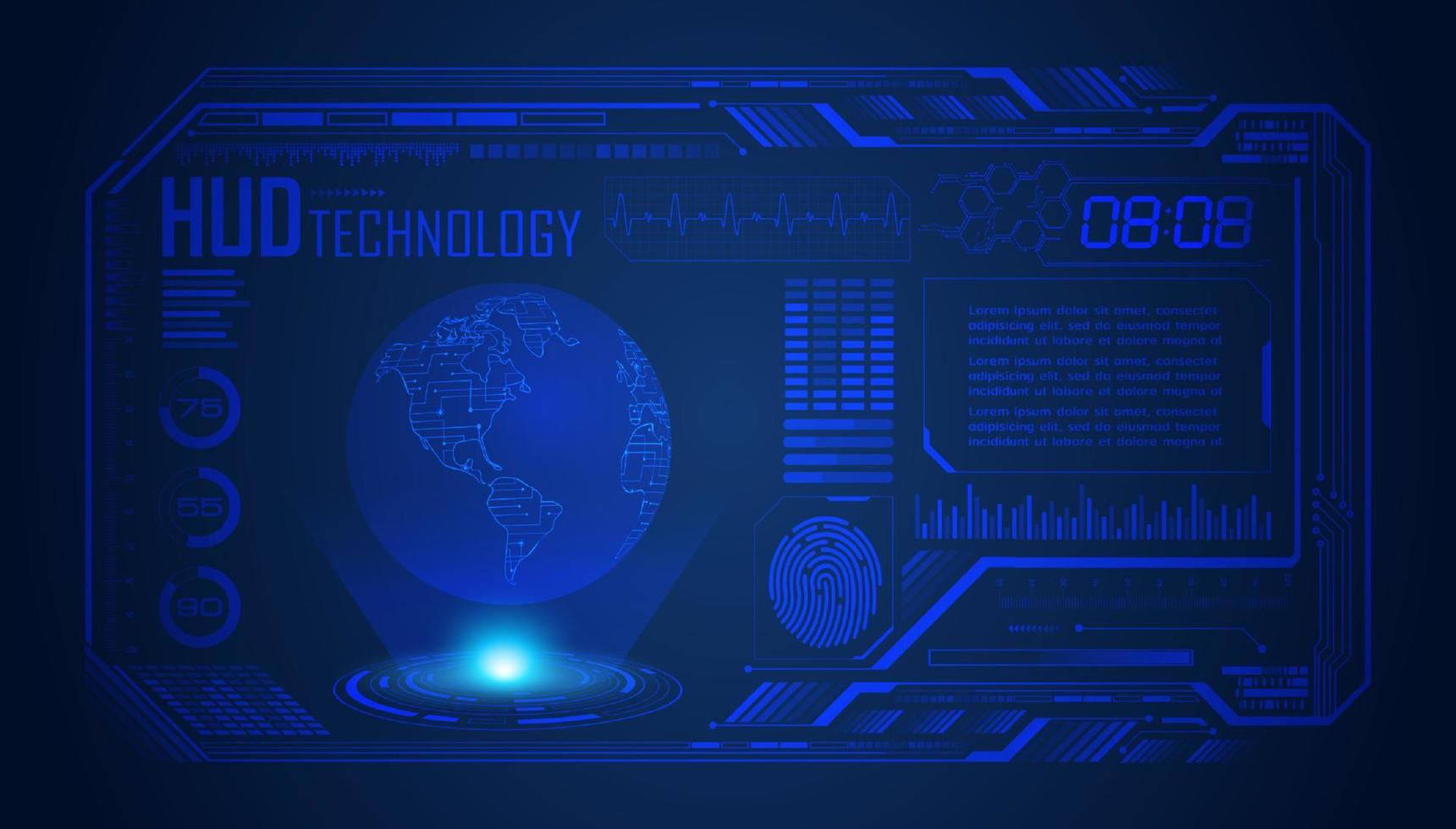 Modern HUD Technology Screen Background vector