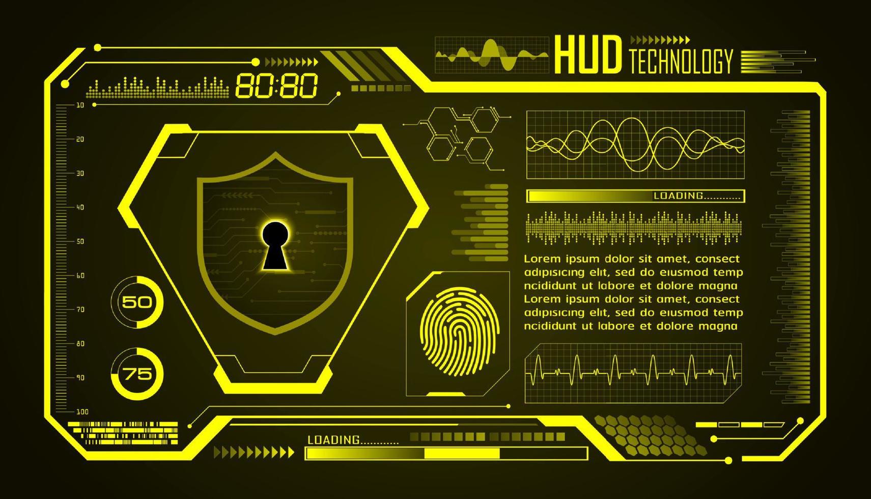 fondo de pantalla de tecnología hud moderna vector