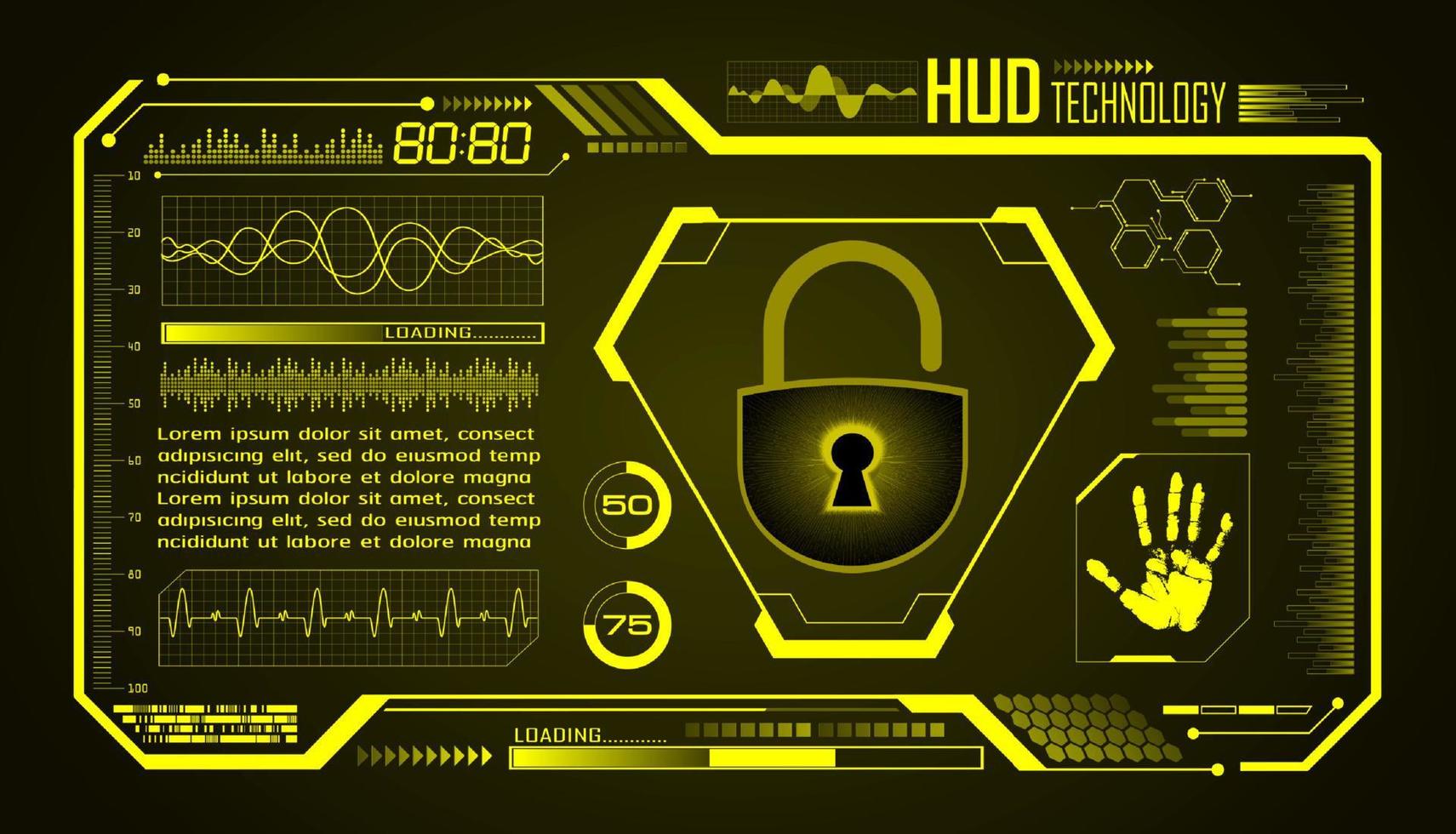 Modern HUD Technology Screen Background vector