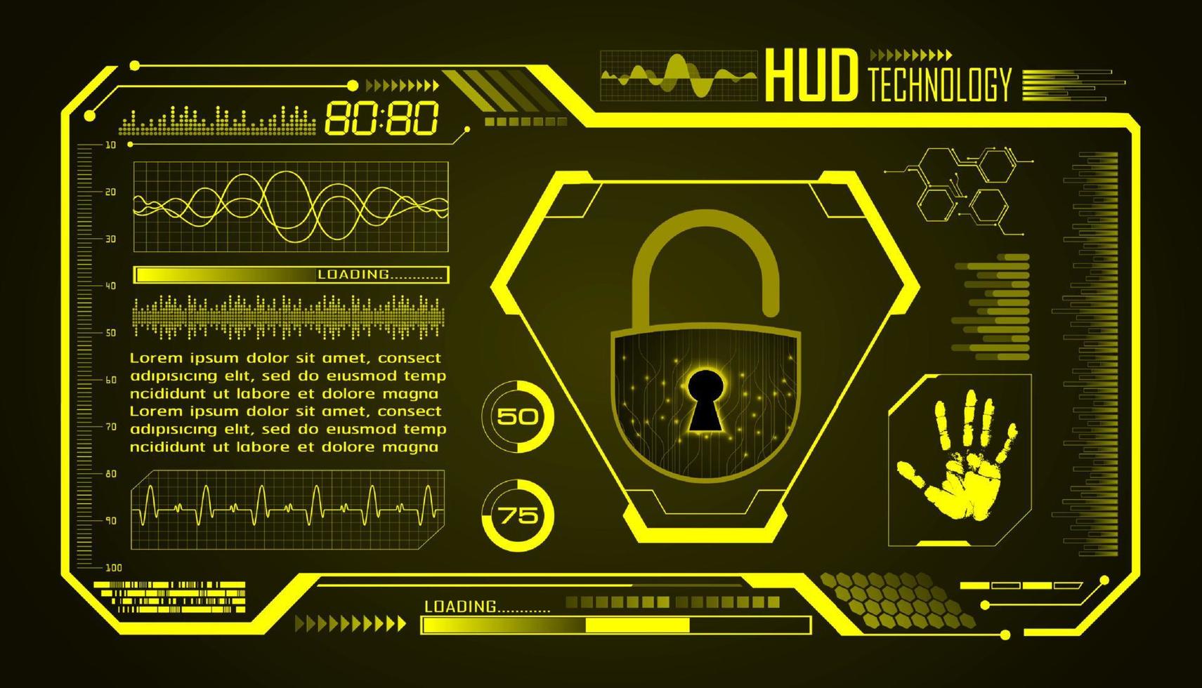 Modern HUD Technology Screen Background vector