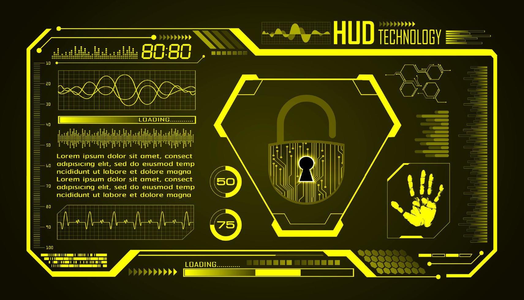 Modern HUD Technology Screen Background vector