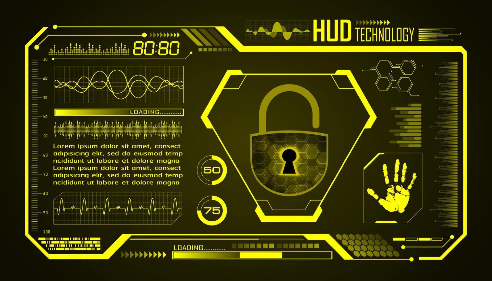 Modern HUD Technology Screen Background vector