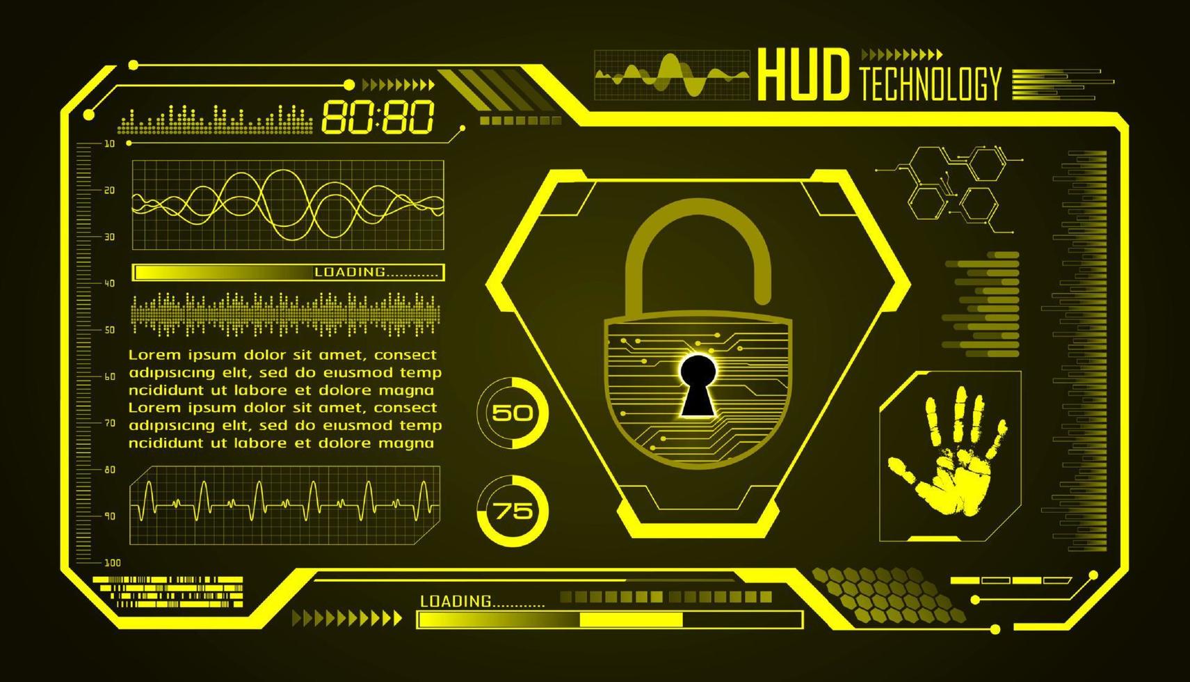 Modern HUD Technology Screen Background vector
