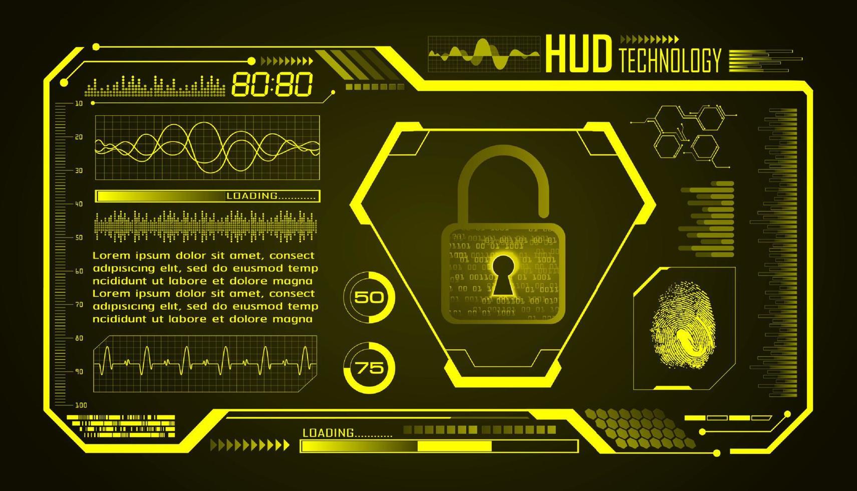 Modern HUD Technology Screen Background vector
