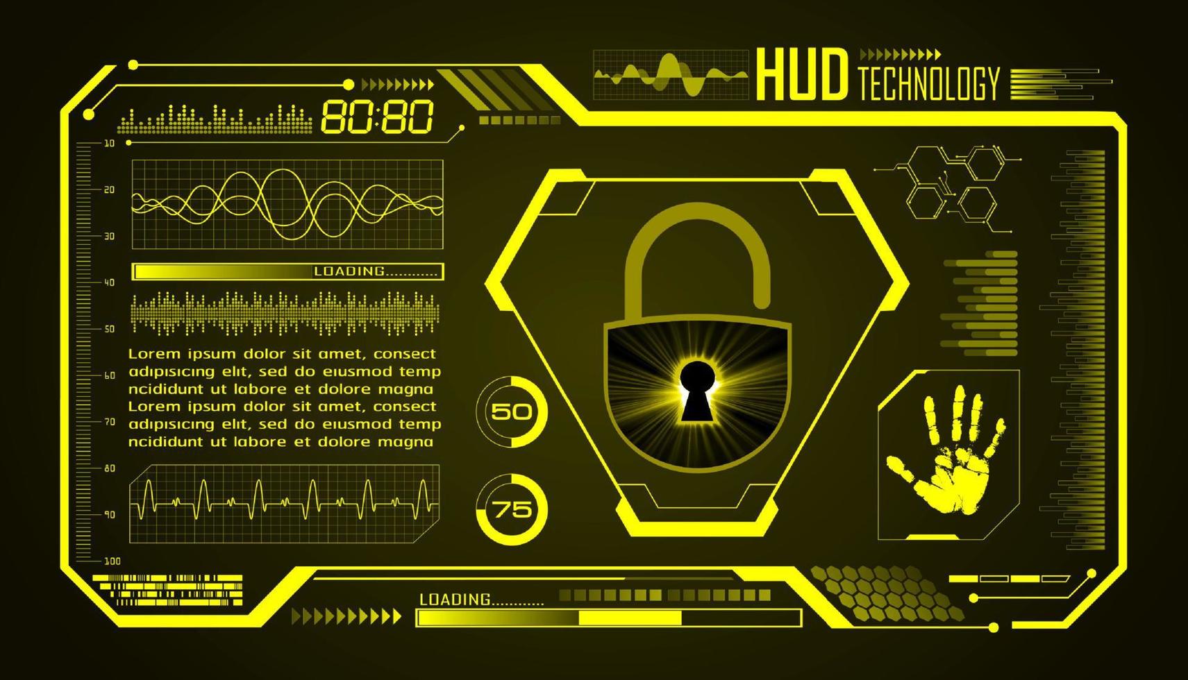 Modern HUD Technology Screen Background vector