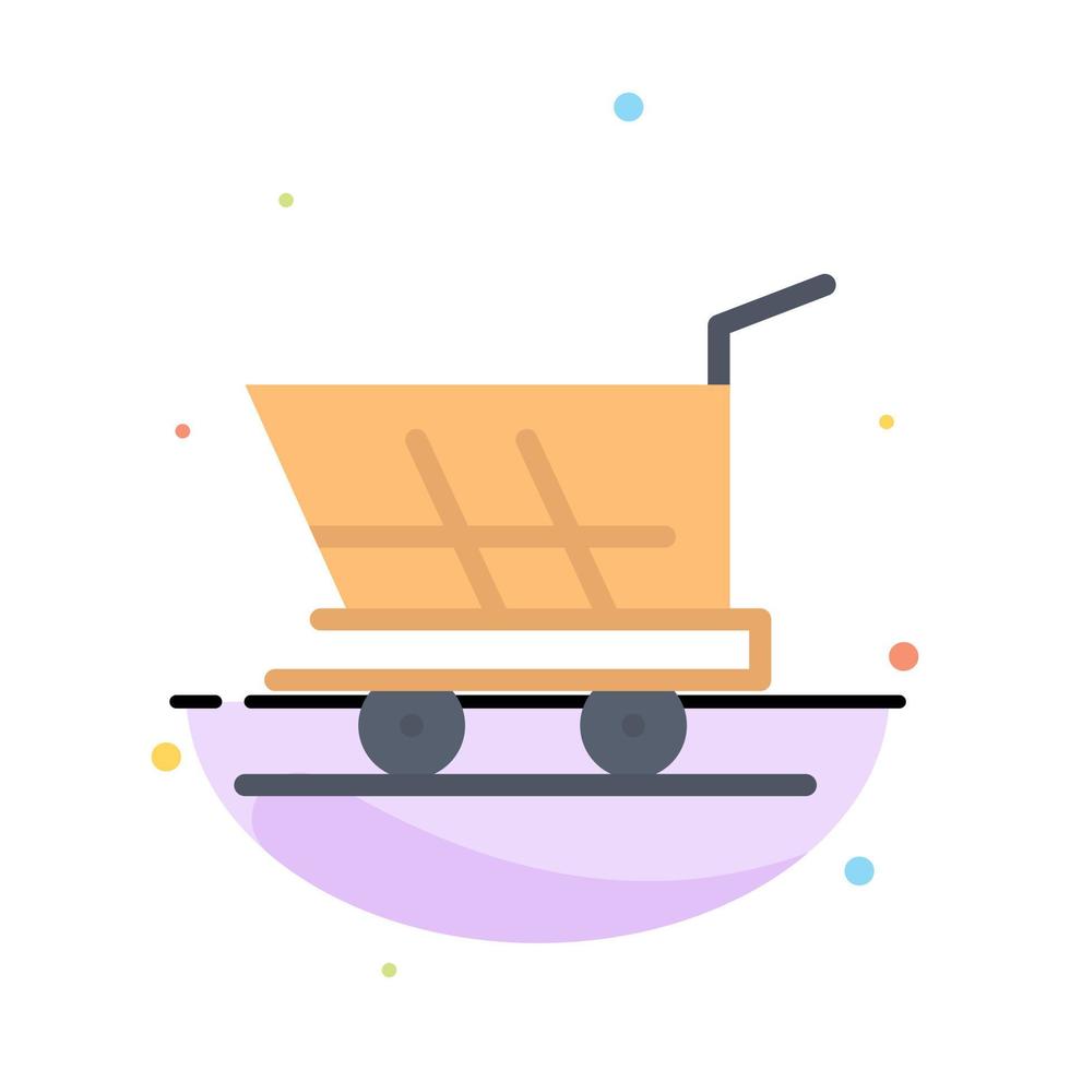 carrito carro compras comprar plantilla de icono de color plano abstracto vector