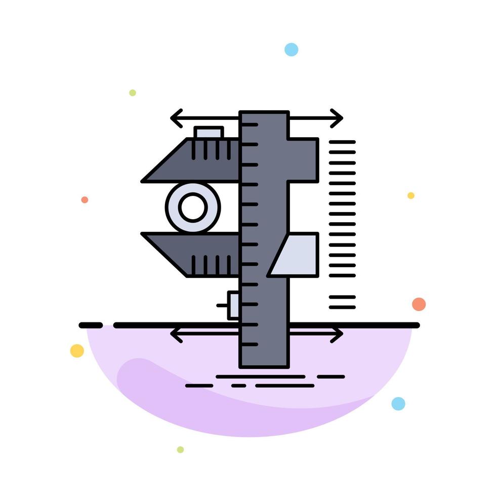 measure caliper calipers physics measurement Flat Color Icon Vector