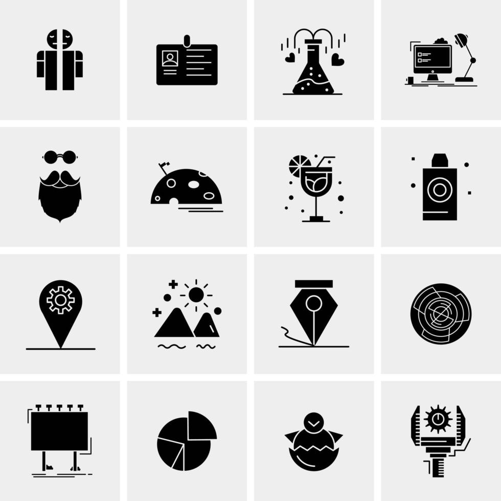 16 iconos universales de negocios vector ilustración de icono creativo para usar en proyectos relacionados con la web y dispositivos móviles