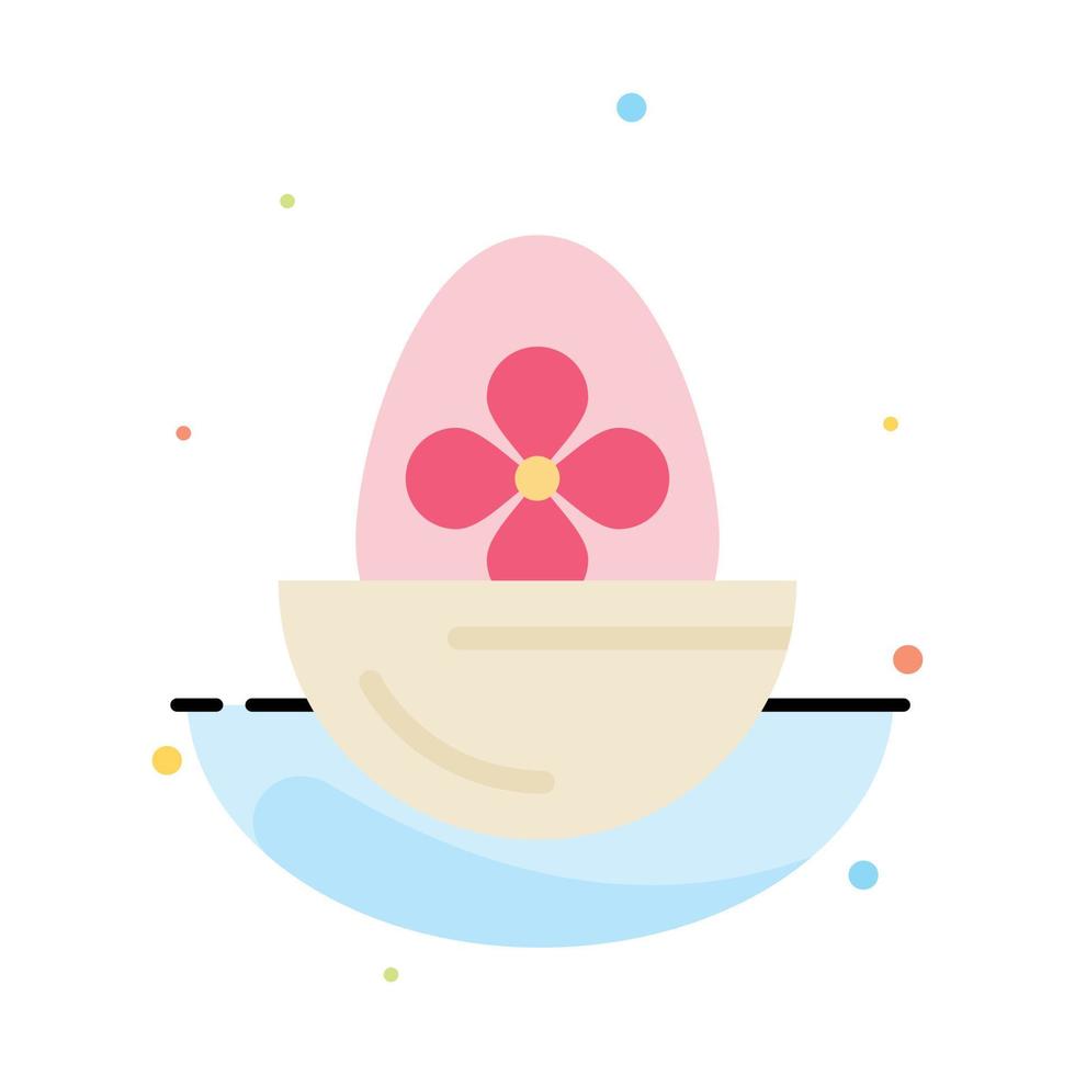 Boiled Boiled Egg Easter Egg Food Abstract Flat Color Icon Template vector