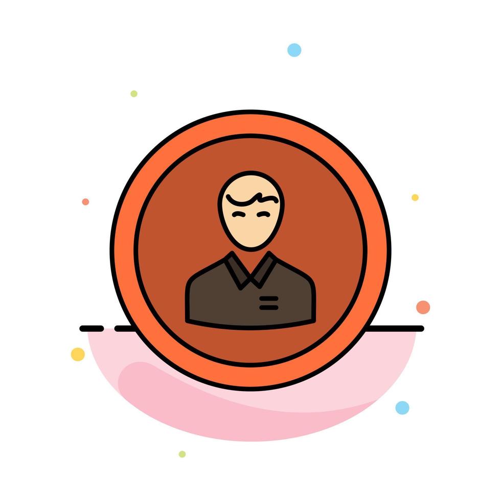 Avatar Business Human Man Person Profile User Abstract Flat Color Icon