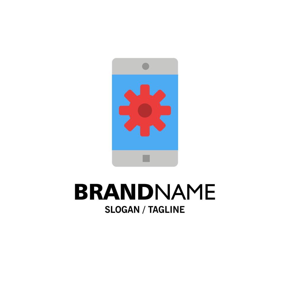 aplicación móvil aplicación móvil configuración empresa logotipo plantilla color plano vector