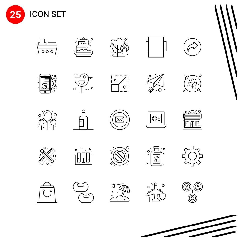 25 Creative Icons Modern Signs and Symbols of right basic eid rotate pollution Editable Vector Design Elements