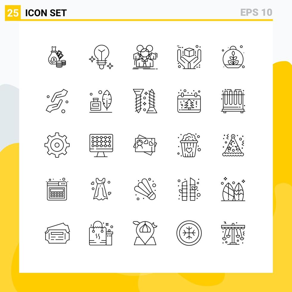 Pack of 25 Modern Lines Signs and Symbols for Web Print Media such as product great team best group Editable Vector Design Elements