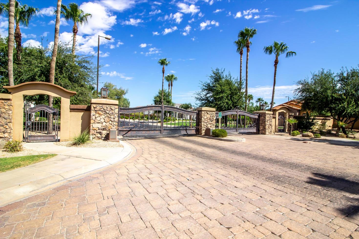 Entrance And Exit Gates At Secure Housing Subdivision photo