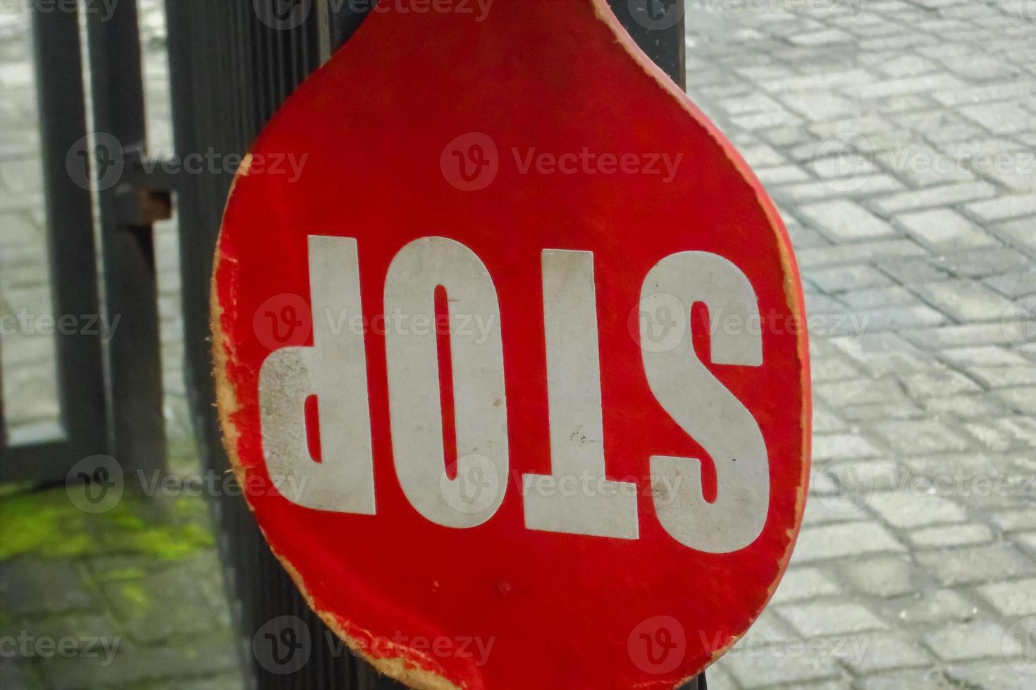 an abstract texture of a marker object marked with a stop with an inverted appearance photo
