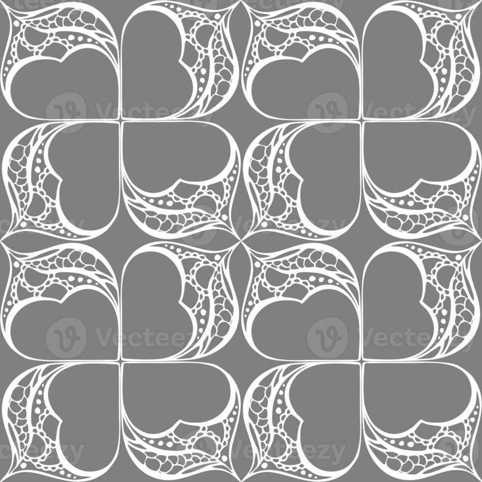 seamless graphic abstract tile pattern, white geometric ornament on gray background, texture, design photo