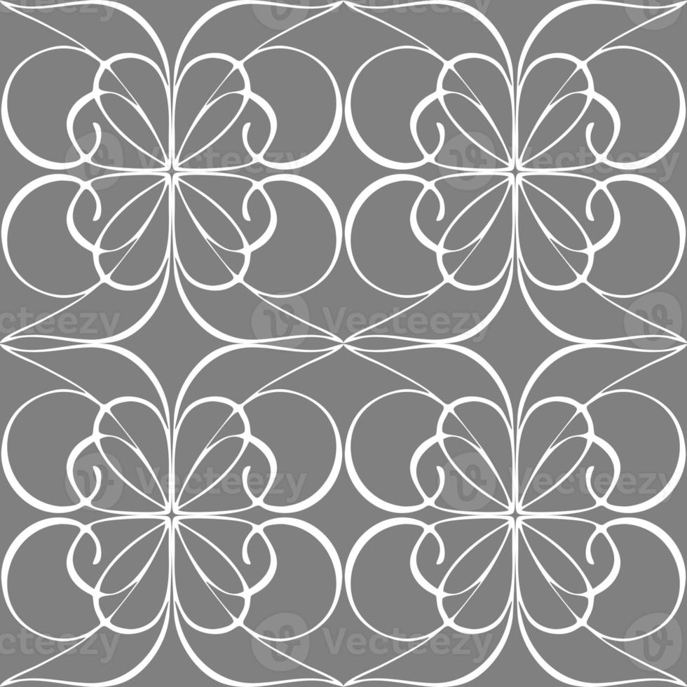 seamless graphic abstract tile pattern, white geometric ornament on gray background, texture, design photo