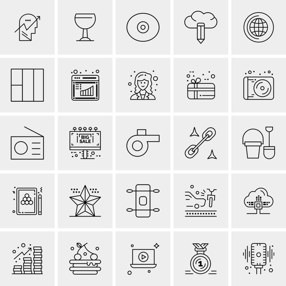 25 Universal Business Icons Vector Creative Icon Illustration to use in web and Mobile Related project