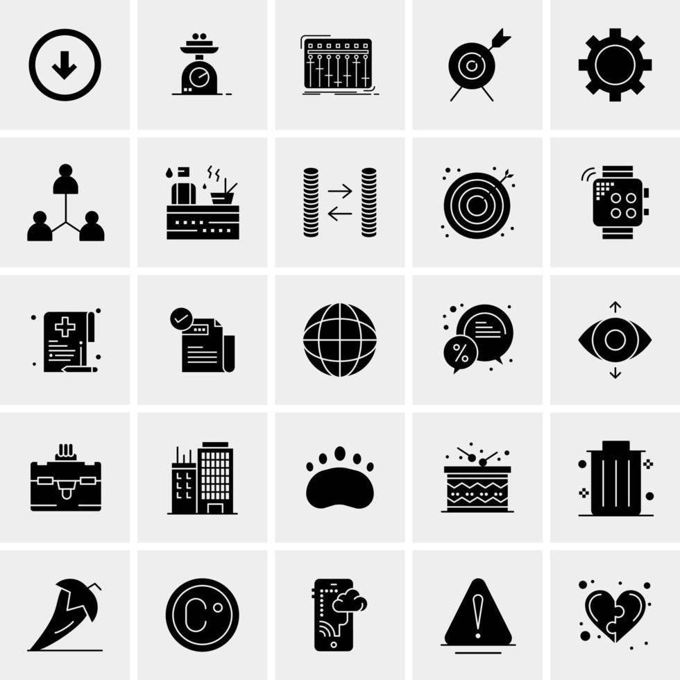 25 iconos de negocios universales vector ilustración de icono creativo para usar en proyectos relacionados con la web y dispositivos móviles