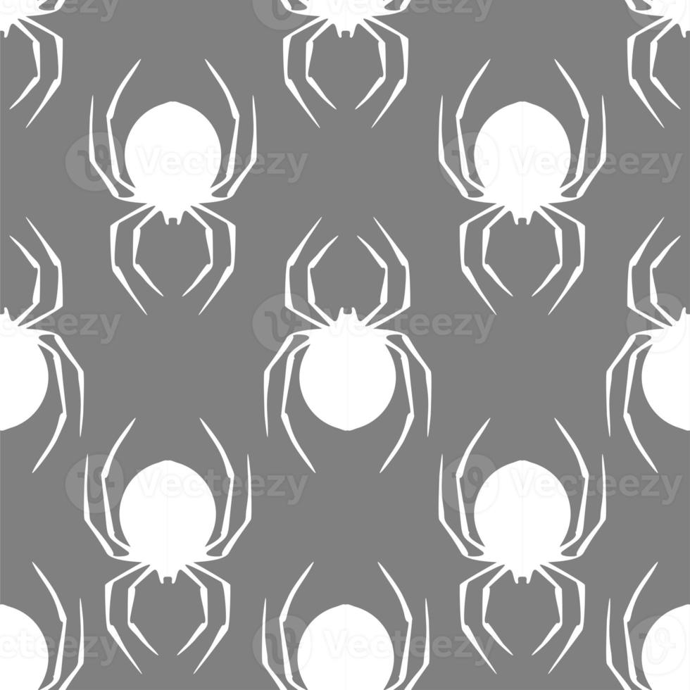 seamless contour pattern of graphic silhouettes of white spiders on a gray background, texture, design photo