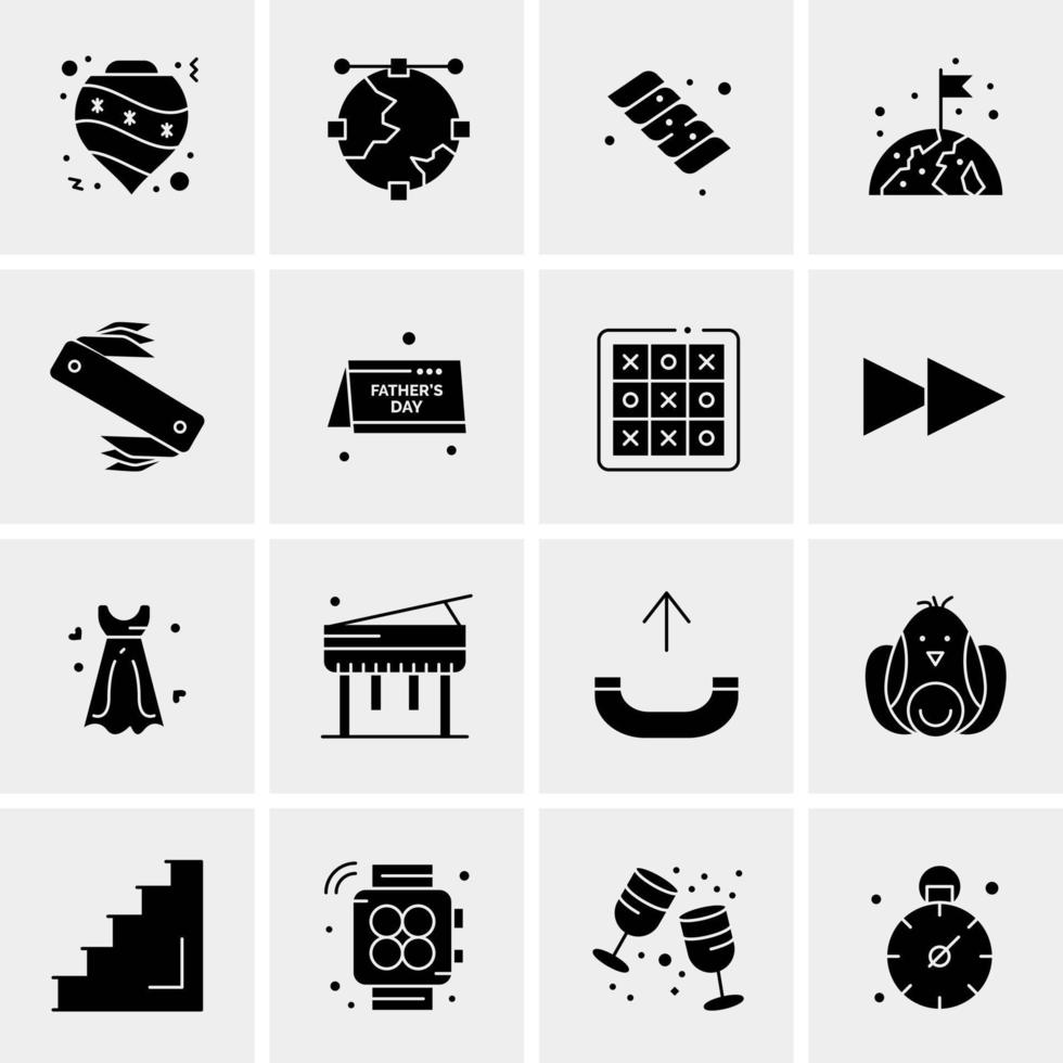 16 iconos universales de negocios vector ilustración de icono creativo para usar en proyectos relacionados con la web y dispositivos móviles