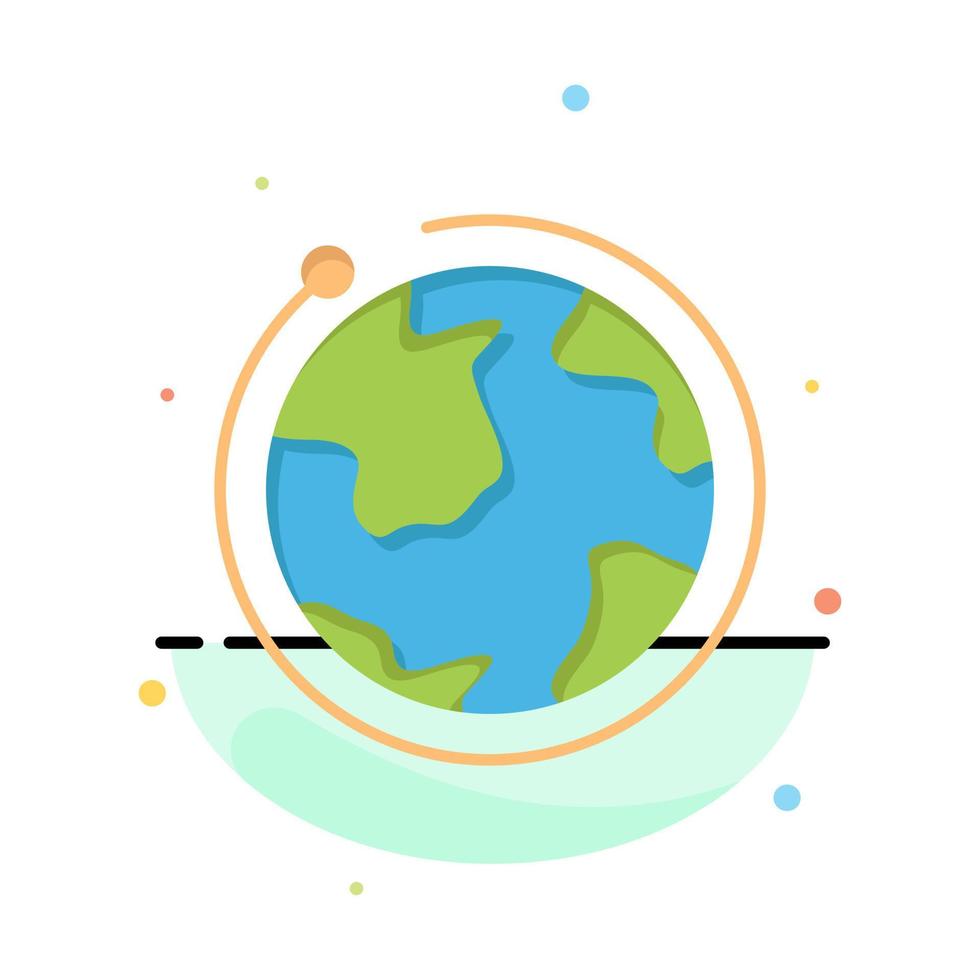 Globe World Internet Hotel Abstract Flat Color Icon Template vector